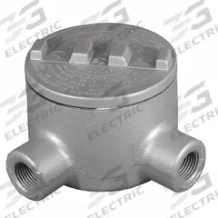 Conduit Outlet Body: Iron, GR, 1/2 in Trade Size, L Body, 18 cu in Body Capacity (MPN GRL50). Key specifications — Series: For Standard Body; Compatible Conduit Trade Size: 1/2 in; Thread Gender: Female; Hub Style: Threaded; Cover Included: Yes; Body Style: L; Connection Type: Threaded; Back Type: Round.