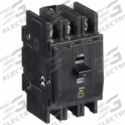 SQUARE D Miniature Circuit Breaker: 60 A, 120/240V AC, Three Phase, 10kA at 120/240V AC - QOU Series, Unit-Mount Square D Miniature Circuit Breakers