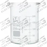 GLOBE SCIENTIFIC Beaker: 250 mL, 8.45 fl oz, A, Low Form, Type I, White, Borosilicate Glass (MPN 8010250). Key specifications — attr1371034: Type I; attr1371051: GLOBE SCIENTIFIC; attr1371062: White.