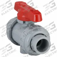 ASAHI Manual Two-Way Ball Valve: 3/4 in, CPVC, Straight, 150 psi Max. Pressure (CWP), One-Piece, Tee (MPN 1613007). Key specifications — Brand: ASAHI; Handle: Tee.