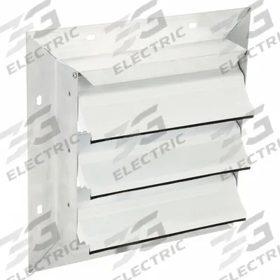 Dayton 13"H-W 5.75"L Aluminum Backdraft Damper: For 10 in Fan, Single Panel, 13 in H - Wall-Mount Backdraft Dampers