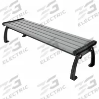 ULTRASITE Outdoor Bench: Heritage, 72 in Overall Lg, 17 in Overall Ht, Gray, Black, Plank Surface (MPN PB 6GRABFHERBAC). Key specifications — Manufacturer Part Number: PB 6GRABFHERBAC; Brand: ULTRASITE; Frame Color: Black; Product Type: Outdoor Bench; Seat Color: Gray; Series: Heritage.