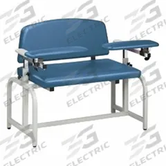 MARKETLAB Blood Draw Chair: 700 lb Load Capacity, 36 in H x 29 in D x 46 in W Chair Size, Vinyl (MPN 40133-RL). Key specifications — Material: Vinyl; Brand: MARKETLAB; Color: Blue; Seat Type: Padded; Arm Type: Adjustable Pivoting.