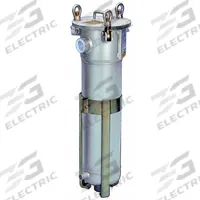PARKER Water Filter Housing: 2 in, NPT, 53 1/8 in Overall Ht, 12 1/4 in Overall Dia, Silver, 90 gpm (MPN 4LFE6-3-2). Key specifications — Housing Material: 304L Stainless Steel; Housing Color: Silver; Brand: PARKER.