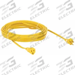 APPROVED VENDOR Extension Cord: Indoor Use, 50 ft Lg, Outlet, 5-15P, 16/3, SPT-2, Yellow, 125V AC (MPN 1FD59). Key specifications — Brand: APPROVED VENDOR; Temperature Rating: 32° to 167°F; NEMA Plug Configuration: 5-15P.