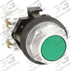 EATON Flush Push Button Operator: Non-Illuminated, Flush Profile, Metallic, 30 mm, 1NC (MPN HT8AAGB). Key specifications — Brand: EATON; Action: Momentary; Series: HT800; Push Button Material Type: Metallic.