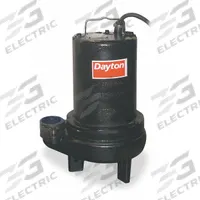 DAYTON Sewage Ejector Pump: Three Phase, 1 hp, 200 to 240V AC, 195 gpm Flow Rate @ 10' of Head, NPT (MPN 4LE21). Key specifications — Impeller Material: Cast Iron; Rated Voltage: 200 to 240V AC; Brand: DAYTON; Switch: Not Included.