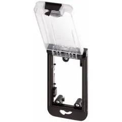 MURRELEKTRONIK Modlink single frame: 1-Way Mounting Frame, Black Nylon Housing, IP65, -30°C to 70°C (MPN 4000-68512-0000001). Key specifications — Brand: MURRELEKTRONIK; IP Rating: IP65; Product Type: Frame with Cover; Color: Black; Material: Nylon; Compatible Inserts: Modlink MSDD Panel Interface Inserts; Housing Type: 1-Way Mounting Frame.