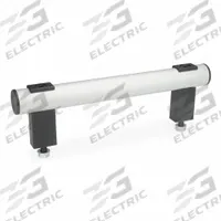 JW WINCO Pull Handle: Threaded Holes, Front-Mount, 7.87 in Mounting Hole Center to Center, Silver (MPN 666.1-30-M8-200-EL). Key specifications — Screw Size: M8; Brand: JW WINCO; Color: Silver; _Leg Style: Black Polyamide.