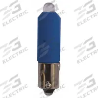 EATON Compact LED Bulb: LED, Miniature Bayonet (BA9s), (T) Tubular, T3-1/4, 120V AC, 1 W Watt, Blue (MPN HT8LEDBF7). Key specifications — Light Color: Blue; Voltage: 120V AC; Brand: EATON; Bulb Shape: T3-1/4.