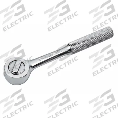 SK PROFESSIONAL TOOLS Hand Ratchet: Round, Reversible, 6 1/2 in Overall Lg, Chrome - Standard-Head Ratchets