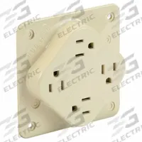 HUBBELL Receptacle: Quad, 5-15, Ivory, 125V AC, 15 A, 2 Pole / 3 Wire (MPN HBL415I)