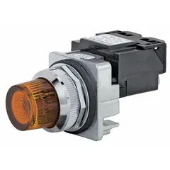SIEMENS Pilot Light: 30 mm Panel Mounting Size, Amber, Incandescent, Class 52 Series (MPN 52PL5H9). Key specifications — Series: Class 52; Brand: SIEMENS; Includes Push-To-Test: No Push-To-Test Included.