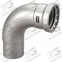 VIEGA MEGAPRESS Crimp Elbow Fitting: 4 in Pipe x 4 in CTS Size, Press-fit, Steel, FKM (MPN 26525). Key specifications — Brand: VIEGA MEGAPRESS.