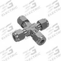 HAM-LET Compression Cross Fitting: 8 mm OD x 8 mm OD x 8 mm OD x 8 mm OD Fitting Size (MPN 7102L SS 8 MM). Key specifications — Compatible Fitting Brands: Swagelok; Brand: HAM-LET.