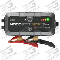 NOCO Portable Power Pack: Boosting, For 12 V DC Battery Volt, 500 A @ 12V, USB, Plastic, GB20. Key specifications — Charger Function: Boosting; Cold Cranking Amps @ Voltage: 500 A @ 12V; Charge Type: USB; Material: Plastic; For Use With Battery Type: Lead Acid; Brand: NOCO.