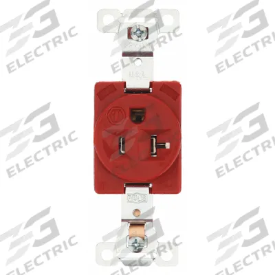 BRYANT Receptacle: Single, 5-20, Red, 125V AC, 20 A, 2 Pole / 3 Wire (MPN 5361RED) - General Purpose Receptacles
