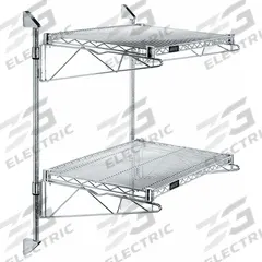 APPROVED VENDOR Wire Wall Shelf: 36 in x 18 in, 2 Shelves, 600 lb Load Capacity per Shelf, Direct (MPN GACB18-34-1836S). Key specifications — Mounting Mechanism: Direct; Material: Stainless Steel; Finish: Satin; Color: Silver; Brand: APPROVED VENDOR.