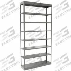 HALLOWELL Metal Shelving: Standalone, Heavy-Duty, 48 in x 12 in, 84 in Overall Ht, 8 Shelves (MPN DT5713-12HG). Key specifications — Frame Material: Steel; Shelving Material: Steel; Assembled: Unassembled; Color: Gray; Brand: HALLOWELL.