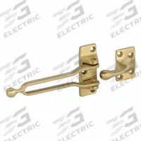 ROCKWOOD Hotel Door Latch: Swing Bar Door Guard, 1 13/16 in Ht, 1 1/16 in Wd, 5 3/8 in Lg (MPN 604.4). Key specifications — Brand: ROCKWOOD; Product Type: Swing Bar Door Guard.