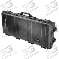 PELICAN Protective Case: 13 1/2 in x 35 3/4 in x 5 1/4 in, Black, 2 Wheels, 16 lb Wt (MPN 017000-0010-110). Key specifications — Brand: PELICAN; Material: Plastic; Closure Type: Double Throw.
