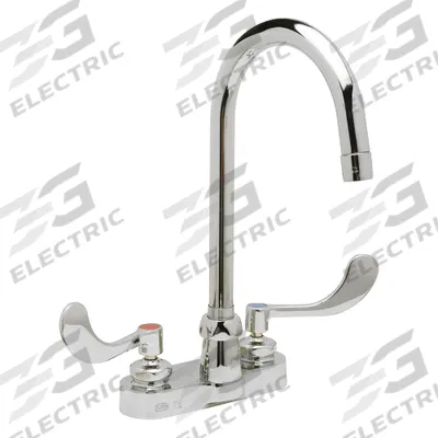ZURN Gooseneck Kitchen/Bathroom Faucet: AquaSpec, Brass, Chrome Finish, 2.2 gpm Flow Rate - Centerset Handle Bathroom Faucets