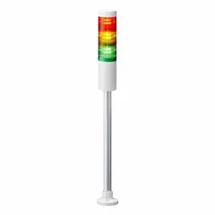 PATLITE Tower Light Assembly: 3 Tier, No Sounder Tier, IP65, Amber/Green/Red, Direct Wire, Steady (MPN LR5-302PJNW-RYG). Key specifications — Manufacturer Part Number: LR5-302PJNW-RYG; Brand: PATLITE; Operating Voltage: 24V DC; Light Tier Color: Amber.