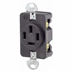 LEVITON Receptacle: Single, 18-20, Black, 120/208V AC, 20 A, 4 Pole / 4 Wire (MPN 7250-FR)