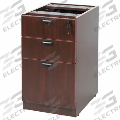 BOSS Desk Pedestal: Mahogany, 3 Drawers, 16 in Overall Wd, 28 1/2 in Overall Ht - Desk Pedestals
