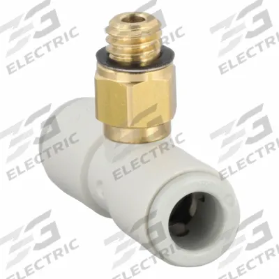 SMC Push-Fit Tee Fitting: 6 mm OD x 6 mm OD x 6 mm Pipe x 6 mm OD Size, 29 mm Overall Lg - Polybutylene & Brass Tube Fittings