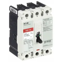 EATON Molded Case Circuit Breaker: 30 A Amps, 18kA at 240V AC, Fixed, ABC, Load Side Lug, Std, EHD (MPN EHD3030). Key specifications — attr217792: EHD; attr196056: 18kA at 240V AC; attr196057: Fixed; attr196058: ABC; attr196059: Load Side Lug; attr196061: 100A/F.
