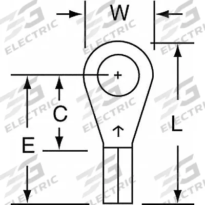 3M Ring Terminal: Bare, #10 Stud Size, 22 AWG to 18 AWG Wire Sizes, 600 V - Non-Insulated Ring Terminals