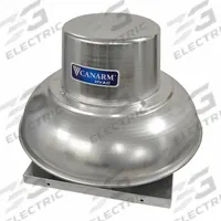 Downblast Exhauster: Direct Drive, Includes Drive Pack, 12 in Wheel, 1,300 cfm, 1/3 hp, 115/230V AC (MPN ALX120-DD033V). Key specifications — Assembly: Assembled; Base Shape: Square; Brand: CANARM; High-Efficiency Motor: No; For High-Static Pressure Applications: Yes; Motor Enclosure: Open Dripproof; Mounting Location: Roof and Wall; Nameplate Voltage: 115/230V AC.