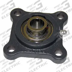 TIMKEN 4 Bolt Flange Bearing: Radial Ball, 1 in Bore, Cast Iron, Set Screws, 3 47/64 in Lg, Square (MPN SCJ 1). Key specifications — Bore Type: Cylindrical; Brand: TIMKEN; Lubricant Material: NLGI #2 Equivalent; Mounting Bolt Size: 3/8 in; System of Measurement: Inch.
