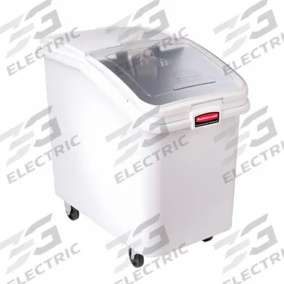 RUBBERMAID COMMERCIAL PRODUCTS Mobile Bulk Storage: 150 qt Capacity, White - Bulk Ingredient Bins