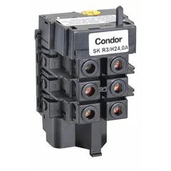 CONDOR USA, INC Thermal Overload (MPN SK-R3/24). Key specifications — Brand: CONDOR USA, INC; Max Current Setting: 24 A; Min Current Setting: 20 A; Phase: Three; Product Type: Thermal Overload for MDR 3 Pressure Switch; Voltage: 600V AC; Manufacturer Part Number: SK-R3/24.