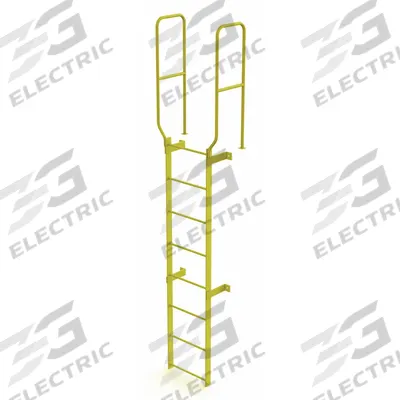 TRI-ARC Ladder,Walk-Thru Fixed,Steel,8-Rung: 11 ft Overall Ht, 28 in Overall Wd - Fixed Ladders