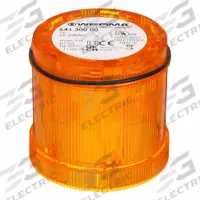 WERMA Tower Light Module: Steady, 120V AC, Amber, 70 mm Overall Dia, 2 5/8 in Overall Ht, 64918010. Key specifications — Brand: WERMA; Compatible with Series: KombiSIGN 71; Lens Color: Amber; Operating Voltage: 120V AC; Manufacturer Part Number: 64918010.