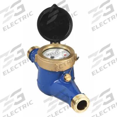 PULSAFEEDER Mechanical Flowmeter: Water Meter, Water, Brass, 3/4 in NPT, 3/4 in Connection Size - Inline Multijet Flowmeters