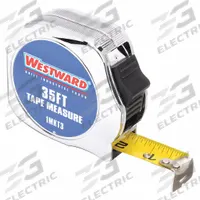 WESTWARD Tape Measure: Nonmagnetic Single Hook Tip, 30 ft, Chromed Plastic, Silver (MPN 1MKT2). Key specifications — attr935324: WESTWARD; attr942259: Silver; attr935328: 1/16 in; attr935329: Feet; attr935337: SAE; attr936607: Manual Lock; attr972446: Inch; attr979969: Nonmagnetic Single Hook.
