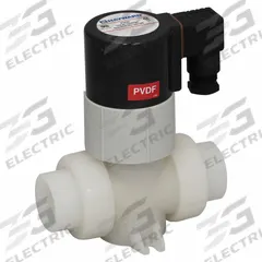 HAYWARD Solenoid Valve: 2-Way, Normally Closed, 3/4 in Pipe Size, 220V AC, Inline Single, PVDF Body (MPN SV50075SV220A). Key specifications — Pipe Size: 3/4 in; Voltage: 220V AC; Brand: HAYWARD; Coil Enclosure: Watertight.