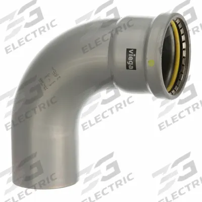 VIEGA MEGAPRESS Crimp Elbow Fitting: 3 in Pipe x 3 in CTS Size, Press-fit x FTG, Carbon Steel - Gas Steel Press Pipe Fittings