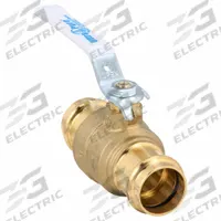 MILWAUKEE VALVE Manual Two-Way Ball Valve: 1 in, Brass, Straight, Press x Press, Full Port Ball Port (MPN UPBA-480B - 100). Key specifications — Brand: MILWAUKEE VALVE; Handle: Locking Lever.