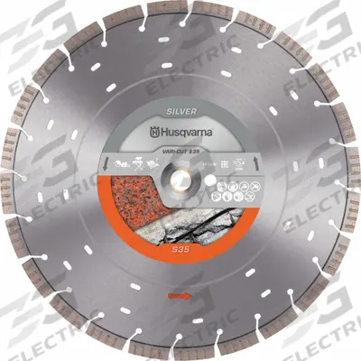 HUSQVARNA Diamond Saw Blade: 14 in Blade Dia., Wet/Dry, For Power Cutter, Better - Concrete & Asphalt-Cutting Blades