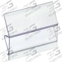 AIGNER Label Holder: 3 in x 1 in, Clear, Slide-In, 25 Label Holders, Snap-On, Plastic, Smooth, 25 PK (MPN BC-13). Key specifications — Color: Clear; Label Attachment Type: Slide-In; Finish: Smooth; Mounting Type: Snap-On; Material: Plastic; Brand: AIGNER.