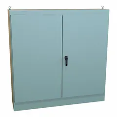 HAMMOND Enclosure: Steel, 72 in x 72 in x 18 in, NEMA 12, Solid Cover, Hinged (MPN 1418ZY18). Key specifications — Brand: HAMMOND; Closure Method: Handle; Knockouts: Not Included.
