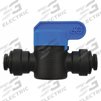 JOHN GUEST Manual Two-Way Ball Valve: 1/4 in, Polypropylene, Straight, Push x Push - NSF 51 Compliant Polypropylene Ball Valves