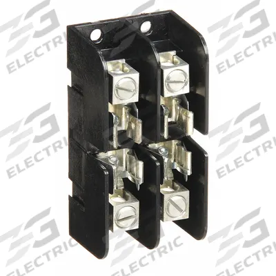 MERSEN Fuse Block: Open Block Design, 2 Pole, 300 V AC, Box Lug - Fuse Blocks for UL Class T Fuses