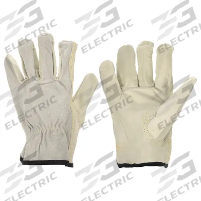 PIP Leather Gloves: 2XL ( 11 ), Cowhide, Premium, Glove, Full Finger, Shirred Slip-On Cuff - Drivers Gloves