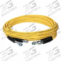 Hydraulic Hose: 1/4 in ID, TR630 + TH630 x TH630 + TR630, 39 ft Lg, Yellow, Thermoplastic, THQ712T. Key specifications — Hose Color: Yellow; Hose Tube Material: Thermoplastic; Fitting Type: TR630 + TH630 x TH630 + TR630; Manufacturer Part Number: THQ712T; Brand: ENERPAC.